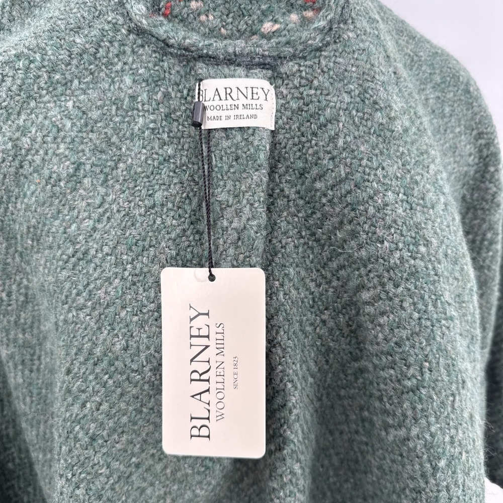 Blarney Woolen Mills Womens Green Wool Blend Scarf Poncho Made In Ireland NEW - Picture 6 of 9
